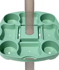 15 Inch Umbrella Table Tray With 4 Drink Holders, 4 Snack Compartments, 4 Sunglasses Holes And 4 Phone Slots Green