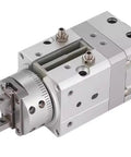Badass Pneumatic Actuator With Rotary Swing Finger Design For Heavy Duty Industrial Automation Pick And Place Tasks Built Damn Tough No Sweat Cylinder Gripper Tool, showcasing the aluminum rotary swing mechanism.