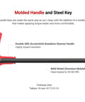 Three Sixteenth Inch Ball End Hex T Handle Key With Side Drive And Big Comfortable Grip showing durable molded ABS handle and steel key