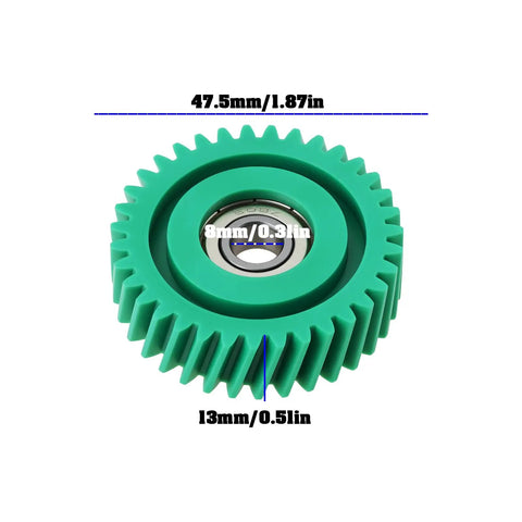 3-Pack Oblique Nylon Motor Gear Set For 500W E-Bike Hub Motor, green nylon gear with 8mm bearing, 47.5x13mm dimensions