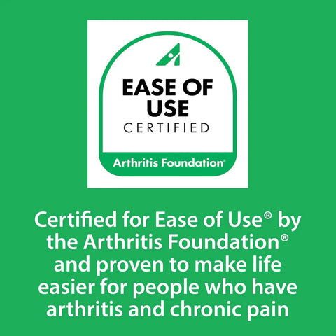 Arthritis Foundation Ease of Use certification badge for products, highlighting accessibility for arthritis and chronic pain relief.