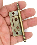 Set Of 6 Vintage Antique Brass Flap Hinges For Wooden Boxes Jewelry Cases Cabinets Cupboards Medium Size 2 Inch Plate 83 mm Axis