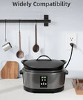 Replacement Three Prong Power Cord For Instant Pot And Most Kitchen Appliances 3 Foot Cable plugged into a kitchen appliance