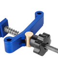 Jiawu T Slot Clamp Boss for Woodworking and Metalworking with blue aluminum body and adjustable clamp design.