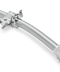 Rock Solid Drum Rack Wing Expansion Bar Adds 24 Inch Curved Space For Quick Cymbal Mounting, chrome metal construction.