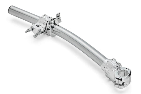 Rock Solid Drum Rack Wing Expansion Bar Adds 24 Inch Curved Space For Quick Cymbal Mounting, chrome metal construction.