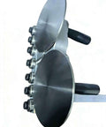 Two Station Disc Metal Bender For Sheet Metal Hem And Edge Bending Machine with 90 to 180 Degree Capability, side view