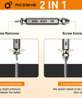 Damaged Screw Extractor Kit Must Have for Stripped Rusty Screws 9 Piece Set From ACIRNS With HSS 4341 Extractors And Twist Drill Bits