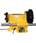 Beast Mode One Piece Pipe Threader And Heavy Duty Cutter With Complete Oil Setup, yellow motor for threading half to two inch pipe.
