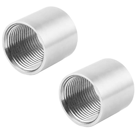 Pair of Stainless Steel 304 Pipe Coupling 3/4 Inch Female To 3/4 Inch Female Threaded Fitting Pack Of 2 for plumbing