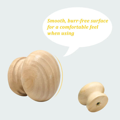 15 Pack Unfinished Wood Drawer Knobs Mushroom Style Cabinet Dresser Pull Handles For DIY Home Reno Makeover 1.34 Inch Diameter