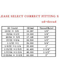 Chart illustrating sizes for 12 Piece Stainless Steel Heavy Duty Male Thread Internal Hex Head Pipe Plug Fittings Set 1/2 NPT Two, 3/8 NPT Two, 1/4 NPT Four, 1/8 NPT Four For Plumbing And Piping Systems
