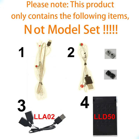 Components of the LED Light Kit For LEGO Shuttle Carrier Aircraft 10360 Building Blocks Model Lighting Set Lighting Only Model Not Included