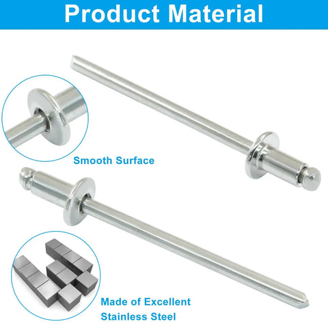 Top Shelf 304 Stainless Steel Blind Rivets 1/8 X 1/4 Inch 50 Pack For Auto Repair And Home Diy Projects With Badass Rust Resistance And Rock Solid Performance That Is Totally Legit