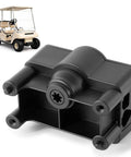 MCOR Throttle Potentiometer Accelerator Replacement For DS And Carryall Electric Golf Carts From 2001 To 2011 OEM 102101101 1021011-01 Replacement Part featuring black PPS shell with a Club Car DS in the background