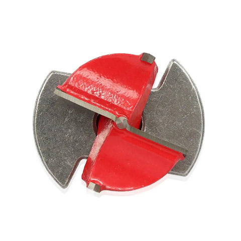 No Sweat Adjustable Wood Hole Cutter Forstner Drill Bit Set With Carbide Tipped Boring Tool 15 To 35 Millimeter Range, red and steel drill bit head.