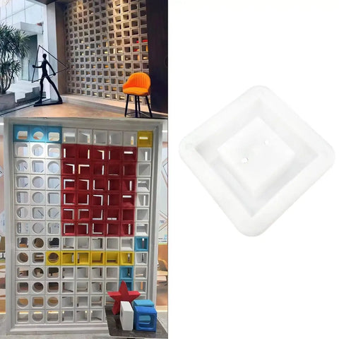 Concrete Brick Molds For DIY Projects Reusable ABS Plastic Square Hollow Block Molds for garden walls and pathways.