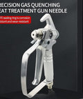 Heavy Duty Airless Paint Spray Gun Packing 3600 Psi With A Wide 517 Tip For Smooth As Glass Finishes, showing metal body and trigger.