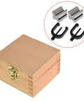 Pro Grade Hardened Steel V Block Set With 90 Degree V Grooves For Precision Layout, Processing And Inspection, 1-5/8 x 1-1/4 x 1-1/4 Inch, Includes Two V Blocks, Clamps, And Sturdy Wooden Box. Wooden box with two hardened steel V blocks and clamps