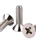 Close-up of silver Phillips screws from the Comprehensive 1512 Piece Laptop Screw Kit with 24 Size Variants for Notebook Repairs.