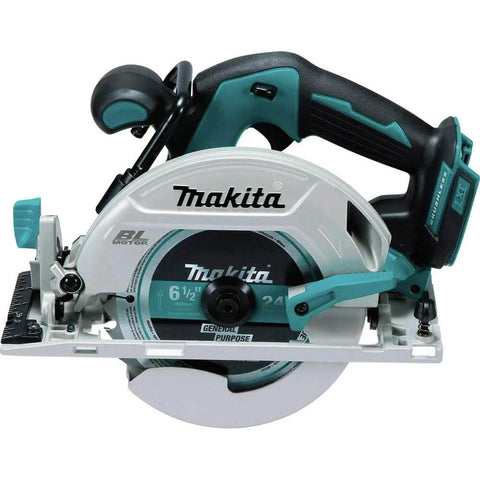 Front view of 18V LXT Brushless Cordless Circular Saw Tool Only With Six And A Half Inch Blade Automatic Speed Change 5000 RPM