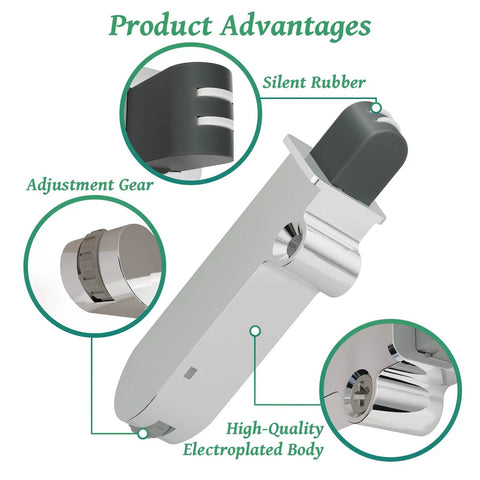 Tough As Nails Soft Close Cabinet Dampers Smooth Operator Silent Shut Tech with adjustment gear and rubber element.