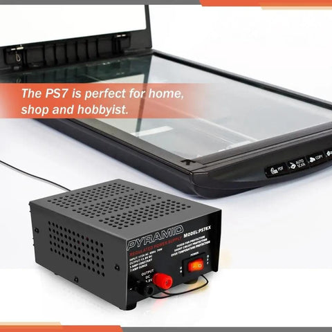 Beefy Benchtop 5 Amp Linear Regulated Power Supply For Home Lab Or Workshop AC To DC Converter beside equipment
