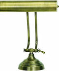 Advent Collection Ten And A Half Inch Adjustable Piano And Desk Lamp In Antique Brass With Hinged Neck Handy Portable Light On Off Switch