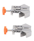 Heavy Duty Stainless Steel Corner Clamps For Woodworking Adjustable Right Angle Vise, two pack with orange knobs for easy grip.