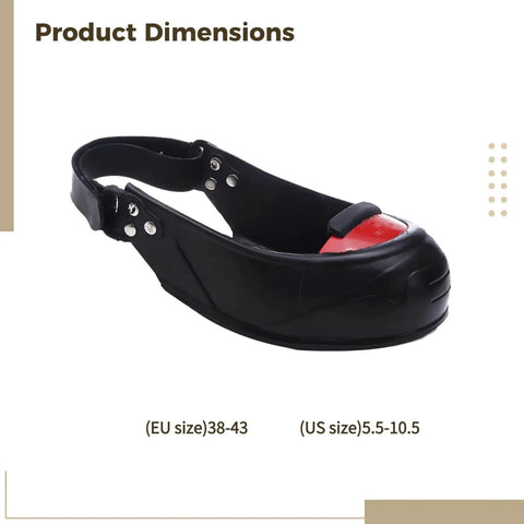 Tough As Nails Slip Resistant Overshoes With Aluminum Alloy Toe Guard And Shock Absorbing Rubber Sole Featuring Quick Release Buckles For No Sweat Emergency Removal On Any Jobsite