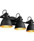 Dope Industrial 3 Light Vanity Lamp For Bathrooms Wall Mounted Fixture with Black Metal Frame Over Mirror Model AD21523W