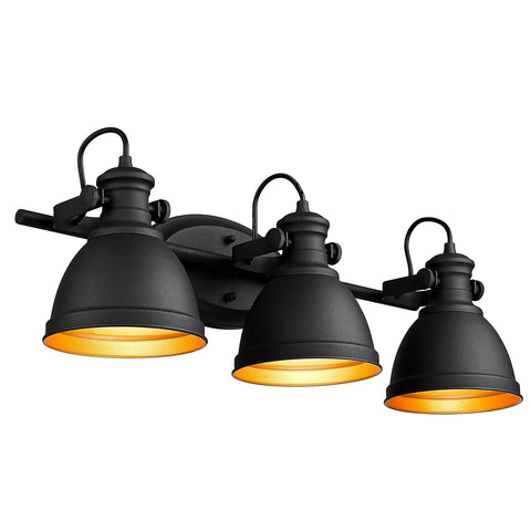 Dope Industrial 3 Light Vanity Lamp For Bathrooms Wall Mounted Fixture with Black Metal Frame Over Mirror Model AD21523W