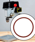 2X Round Belt For KATSU Mini Bench Drill 100080 Silicone O Ring 78mm Outer Diameter 4mm Cross Section Replacement Seal For Precise Fit Durable And Easy To Install For DIY Projects And Workshop Use, brown silicone O-ring shown with mini bench drill