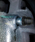 Installed black rubber dust cap on bleeder screw from 18 Piece Black Brake Dust Cover Kit Rubber Dust Stem Caps Grease Fitting Caps