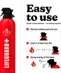Instructions for using Ultra Compact Aerosol Fire Extinguisher Spray Pack Of 2 Non Toxic Eco Friendly Fire Suppressant for Home