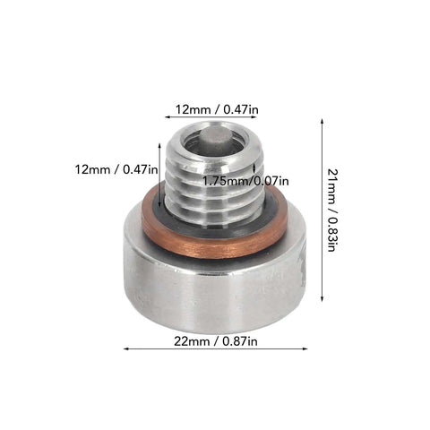 M12x1.75 Oil Drain Plug Kit Stainless Steel Self Tapping Thread Repair Tool CNC Cut For Accurate Install Durability Fix Stripped Pan Threads Fast And Easy, sized view