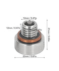 Heavy Duty Stainless Steel M12x1.75 Self-Tapping Oil Drain Plug Kit For Engine Repair With Precision CNC Threads And Easy Diy Installation, 22mm size