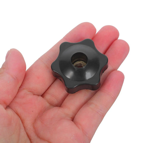 Super Easy Lawn Mower Handle Knobs Plus Bolts Washers Screws For Home Or Small Commercial Yard Machines Durable metal plastic ergonomic grip knob in hand.