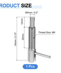 Heavy Duty Retractable Indexing Plunger Pin M8 Threaded Stainless Steel Spring Loaded Latch dimensions and size illustration.