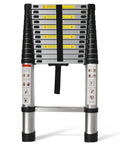 Telescoping Extension Ladder 14 Point 5 Ft Folding Aluminum Ladders Space Saving Lightweight Collapsible Step for tight spaces