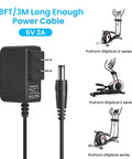 6V 2A Power Supply Adapter For ProForm Elliptical Smart Strider 480 490 500 600 LE 390 395 475 510 E 510EX Replacement Charger Cord 9.8 Ft