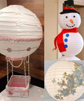 Creative decorations using Set Of 24 White Paper Lanterns In Mixed Sizes 4 6 8 10 12 Inches With Metal Frames No Fuss Easy Setup