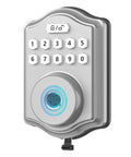 Fingerprint Door Lock With Keyless Entry And Code Smart Deadbolt With Voice Guided Backlit Keypad in Silver Finish
