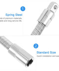 Close-up of Flexible Socket Extension Bar Half Inch Ratchet Extension Rod with springy soft shaft detail.