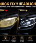 Comparison of car headlight before and after using Headlight Restoration Kit With Cleaner And Ceramic Sealant For 10x Brighter Lights