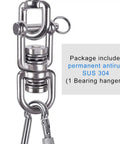 Heavy Duty Swing Swivel With Dual Bearings That Spin Dang Smooth 360 Degrees Built Tough, SUS 304 stainless steel construction.