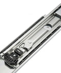 Heavy Duty Drawer Slides With Lock One Pair Of Ball Bearing Tracks showing metal rails with locking mechanism, designed for tool chests.
