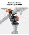 Close-up of Go To 76 Inch Camera Tripod With Rotatable Center Column And 360 Degree Ball Head showing angle adjustment features