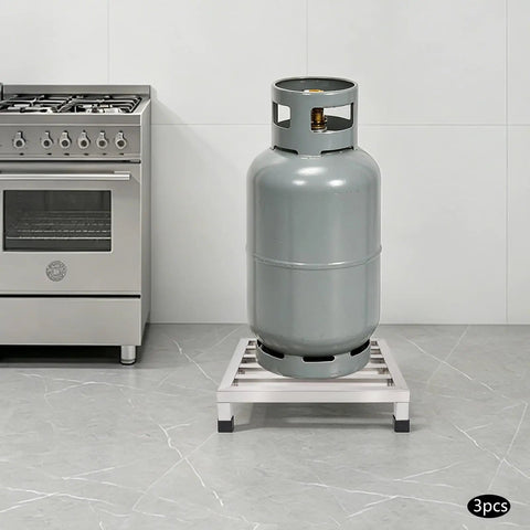 Heavy Duty Stainless Steel Shelving Three Pack Built Different For Serious Garage Storage Up To Seven Hundred Pounds Per Shelf Rust Resistant Warehouse Organization Total Knockout Deal with gray gas cylinder on rack.