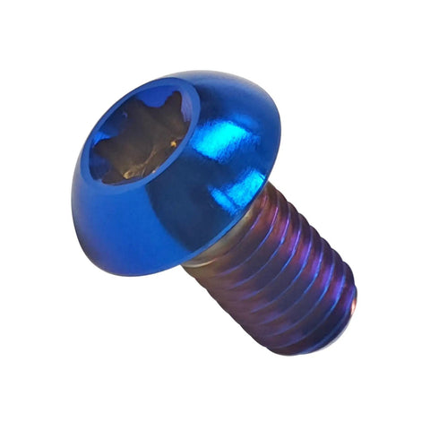 Set of Four Heavy Duty Grade 5 Titanium M5X12mm Bicycle Water Bottle Holder Screws Featuring T25 Torx Heads, close-up view.